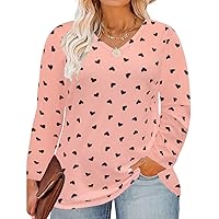 RITERA Plus Size Tops for Women V Neck Winter Shirts Oversized Long Sleeve Loose Fit Henley Shirts Casual Ladies Tunic XL-6XL