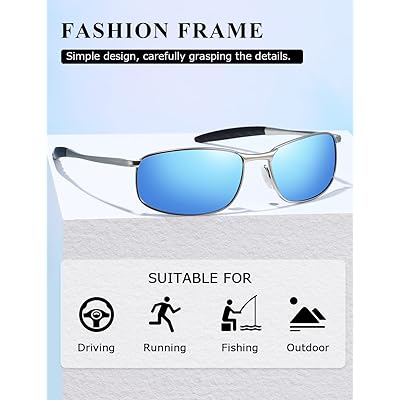 AEVOGUE Polarized Sunglasses For Men Rectangle Metal Frame Retro Sun  Glasses AE0395