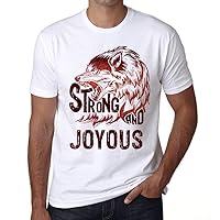 Men's Graphic T-Shirt Strong Wolf and Joyous Eco-Friendly Limited Edition Short Sleeve Tee-Shirt Vintage