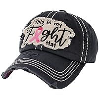 Pink Ribbon Breast Cancer Awareness Fight Hope Vintage Baseball Cap Hat Women Cotton Adjustable