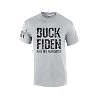 Buck Fiden and His Mandates American Flag Sleeve Men's Short Sleeve T-Shirt Graphic Tee