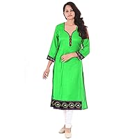 Indian Women Long Dress Cotton Tunic Wedding Wear Frock Suit Ethnic Party Wear Maxi Dress Green Color