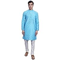 WINTAGE Men's: Banarasi Art Silk Cotton Kurta Pajama