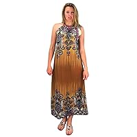 Bohemian Fashion Exotic Paisley Print Plus Size Halter Maxi Dresses