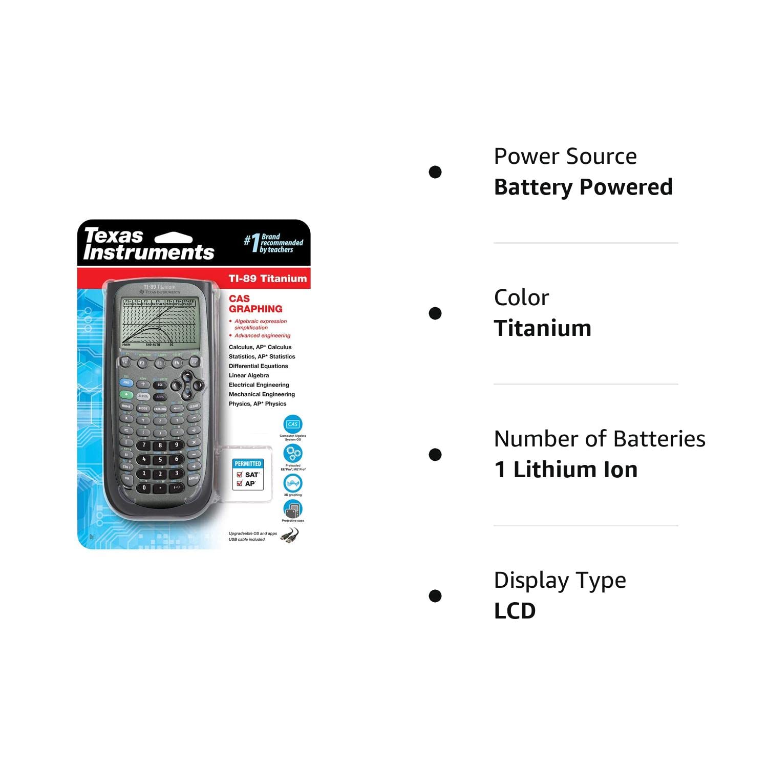 Texas Instruments TI-89 Titanium Graphing Calculator (packaging may differ) (Renewed)
