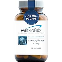 MethylPro 7.5mg L-Methylfolate (90 Capsules) - Professional Strength Active Methyl Folate, 5-MTHF Supplement for Mood, Homocysteine Methylation + Immune Support, Gluten-Free with No Fillers