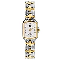 Ladies Stainless Steel & 18k Yellow Gold Plated Diamond Tank White Dial