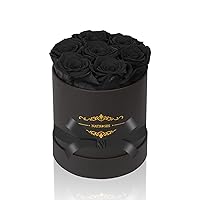 NATROSES Preserved Real Roses in a Box Roses That Last Up to 3 Years, Long Lasting Roses Gifts for Her, Valentines Day Gifts for Her (Black)