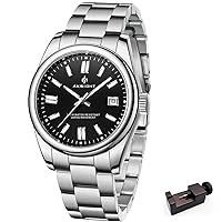 AKNIGHT Men Watch Waterproof Stainless Steel Watch for Men Analog Chronograph Fashion Watch, Easy Read Men Dress Watch Luminous Watch Elegant Gift