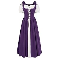 Women Renaissance Dress Peasant Medieval Dress Long Sleeve Maxi Dress