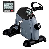 Pedal Exerciser, Under Desk Mini Exercise Bike, Arm & Leg Portable Foot Cycle Pedal Machine with LCD Screen Display