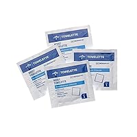 Medline Alcohol-Free Moist Towelette, Latex-Free, 100 Count (Pack of 10)
