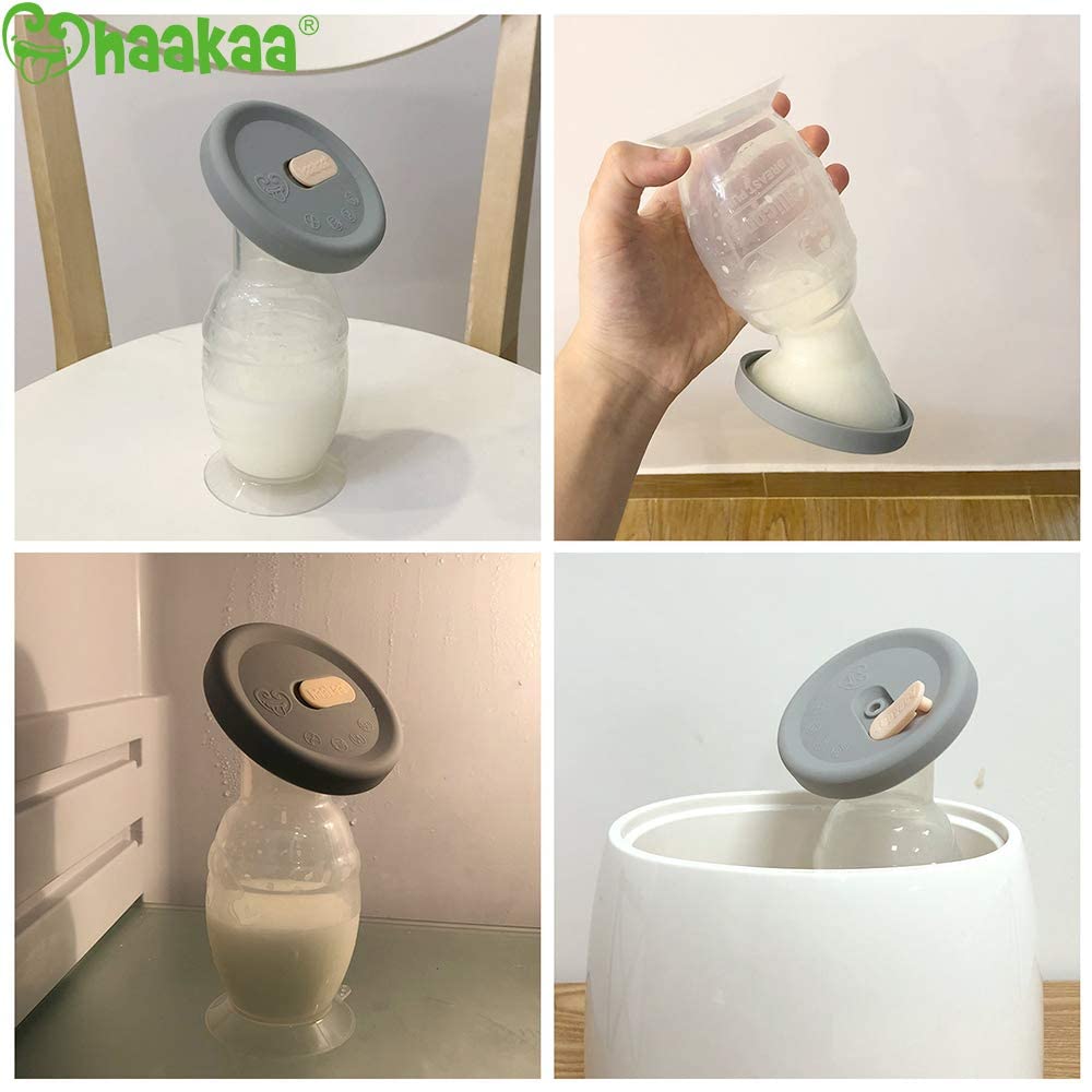 Haakaa Gen 2 Silicone Breast Pump with Suction Base and Leak-Proof Silicone Cap, 5 oz/150 ml, BPA PVC and Phthalate Free 1 Count (Pack of 1)