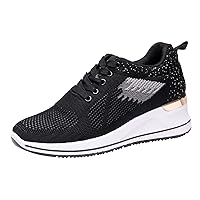 Women's Platform Sneakers Wedges High Top Lace Up Shoes Increase Fashion Sneakers for Womens Girls