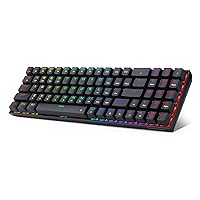 Redragon K627 Pro Mechanical Gaming Keyboard RGB LED Backlit 78 Key Wired/Wireless 2.4G and Bluetooth with Anti-Dust Brown Switches for PC Gamers (Black)
