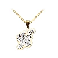 Rylos Necklaces For Women Gold Necklaces for Women & Men Yellow Gold Plated Silver or Sterling Silver Personalized Diamond Double Plate 3D Shadow Initial Necklace Special Order Made to Order 15x15MM