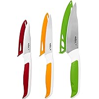 Basics Color-Coded Kitchen 12-Piece Knife Set, 6 Knives with 6 Blade  Guards, Multicolor, 13.88 x 4.13 x 1.38 inch