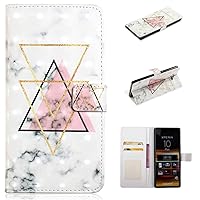 3D Painted Flip Cover Case for Galaxy S10 Plus; PU Leather Wallet Case Stand Protective Cover Compatible Samsung Galaxy S10 Plus SM-G975F/DS; SM-G975U; SM-G975W 6.4 inches Smartphone - White Pink