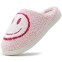 sharllen Smile Face Slippers for Women Men Retro Soft Fluffy Warm Home Non-Slip Couple Style Casual Shoes Anti-Skid Plush Fleece Lined House Shoes for Unisex Slippers Indoor Outdoor