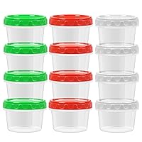 8 oz Plastic Containers with Lids Freezer Storage Containers,12-pack Twist Top Round Food Storage Jars Meal Prep Bowls Stackable,Extra Thick
