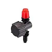 R180CT Adjustable Flow Micro Sprinkler, Full-Circle Pattern, Stream Spray, with 10-32 Threaded Inlet, 5-Pack Irrigation Emitter, No Size, BlackRed