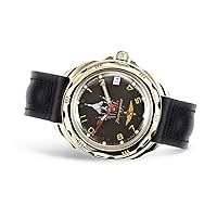 Vostok | Men’s Komandirskie Russian Air Force Commander | Military Style Mechanical Watch | Model 219511 Leather Band