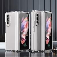 for Samsung Galaxy Z Fold 4 3 5G Hinge Case for Samsung Z Fold 4 3 2 Hinge Case Z Fold3 with Front Screen Glass Film Armor Case,Clear,for Galaxy Z Fold 2