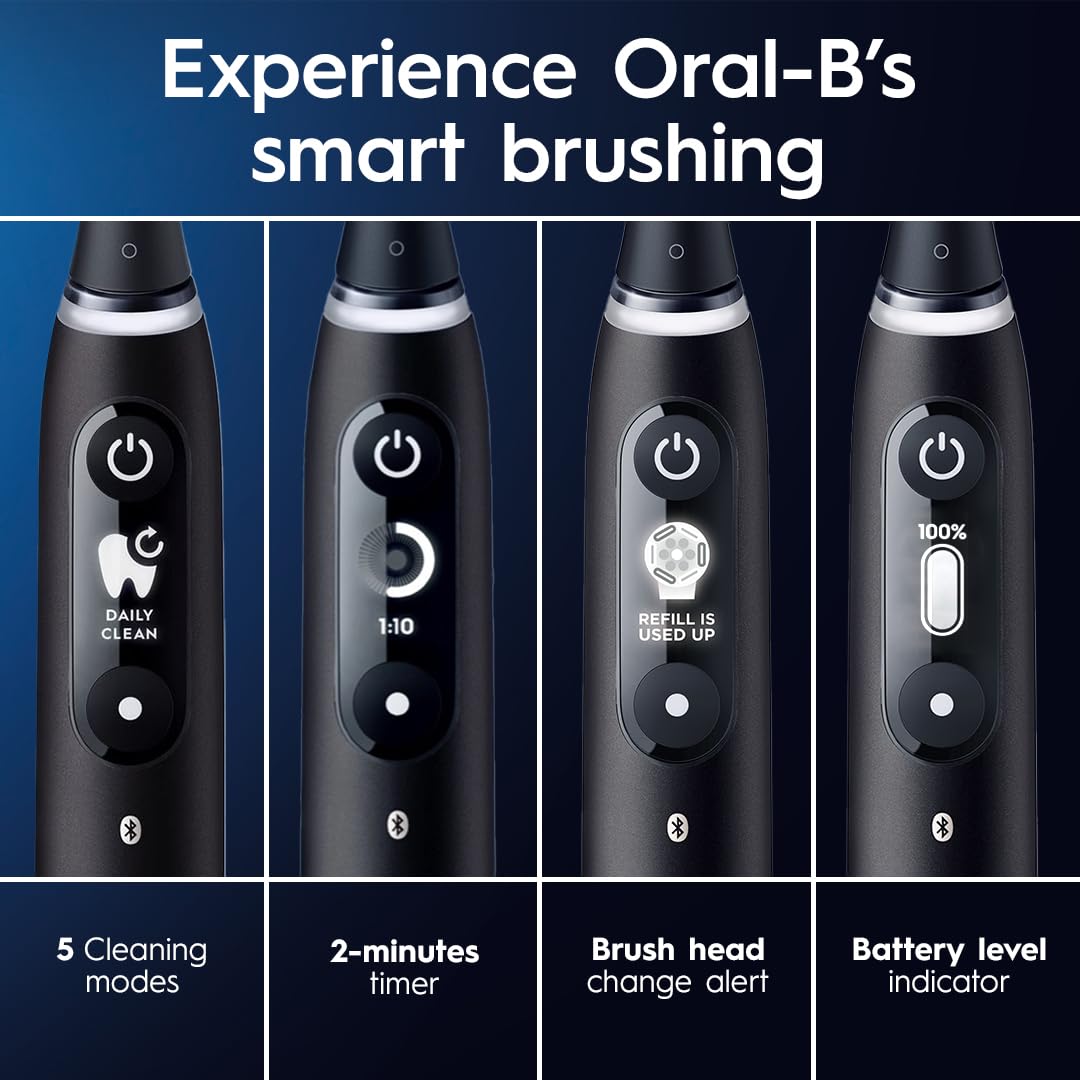 Oral-B iO Series 7 Electric Toothbrush with 1 Replacement Brush Head, Black Onyx, 3 Count (Pack of 1)