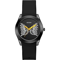 GUESS Women's Analogue Quartz Watch with Silicone Strap W0023L10