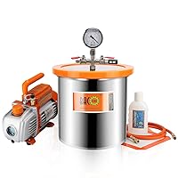 3 Gallon Vacuum Chamber Kit with 3.6 CFM 1 Stage Vacuum Pump HVAC