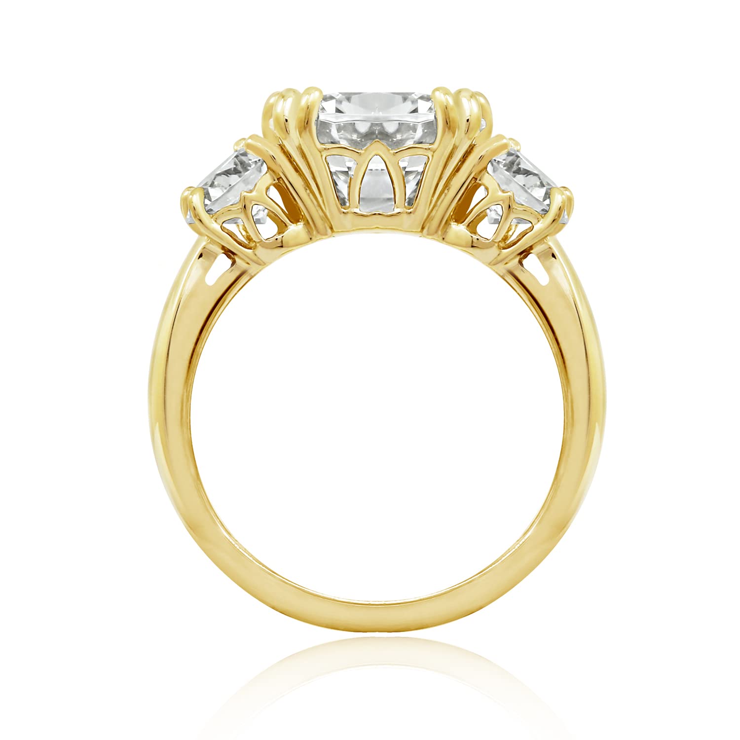 Amazon Collection Yellow-Gold-Plated Sterling Silver Cushion Cut Celebrity 