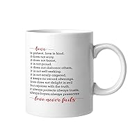 Valentine Funny White Ceramic Coffee Mug 11oz Love is Patient, Love is Kind. It Does Not Envy Coffee Cup Humorous Tea Milk Juice Mug Novelty Gifts for Couple Newlyweds Girl Boy Her Him