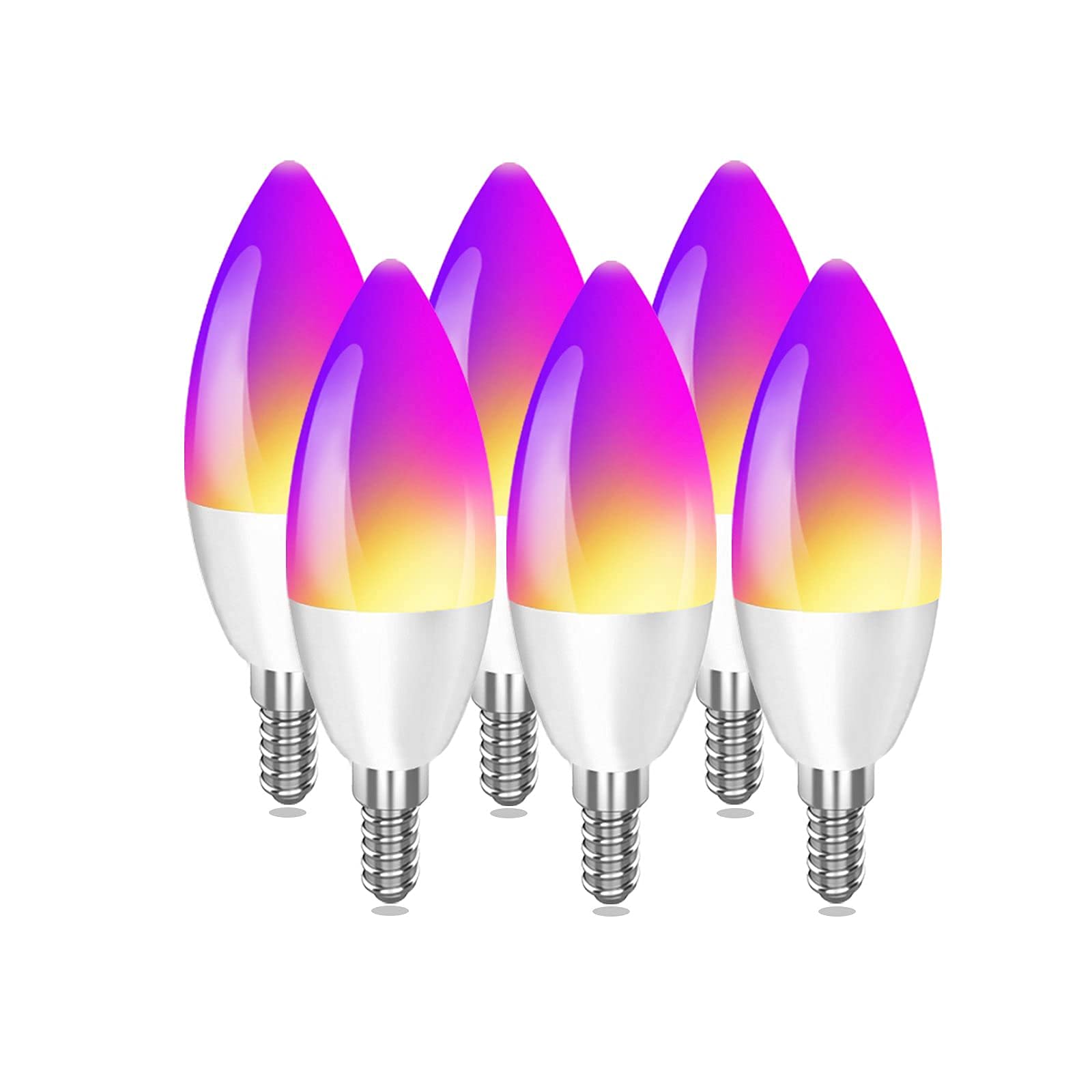 Smart LED Light Bulbs LUNTAK Color Changing Light Bulb Compatible with Alexa Google Home,E12 Base Chandelier WiFi-Bluetooth Candelabra Bulb B10/B11...