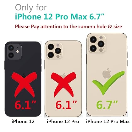 Threehundred for iPhone 12 Pro Max Case Magnetic Clear with Camera Lens Protector Full Protection MagSafe Electroplated Silicone Dust-Proof Net Shockproof Protective Case Cover 6.7 Inch - Gold