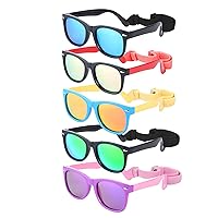 5 Pack Kids Sunglasses Silicon Unbreakable Polarized UV Protected Sports toddler Sunglasses for Kids Boys and Girls
