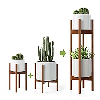 2 Pack Mid Century Modern Plant Stands with Adjustable Width 8
