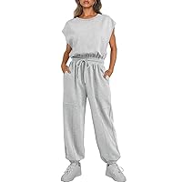 AUTOMET Womens Open Back Jumpsuits Casual Loose Fit Overalls Workout Onesie One Piece Sweatsuit Outfits 2024 Fashion Clothes