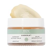 REN Clean Skincare Overnight Recovery Balm - Face Moisturizer for Dry and Sensitive Skin, Moisturizing Hydrating PM Facial Night Cream, Daily Ointment Clinically Proven to Help Repair the Skin Barrier