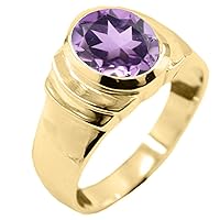 Choose Your Color Natural Birthstones 18 K Gold Plated Ring Bold Statement Jewellery Sizes 4-13