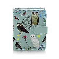 Shag Wear Wild Bird Owl Small Wallet for Women and Teen Girls Vegan Faux Leather 4.5