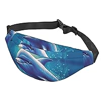 Fanny Pack For Men Women Casual Belt Bag Waterproof Waist Bag Cute Dolphin Running Waist Pack For Travel Sports