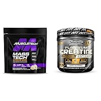 MuscleTech Mass Gainer 2000 Protein + Creatine Powder Bundle - Mass-Tech Extreme 2000 Whey, Muscle Builder for Men & Women, Platinum Pure Micronized Muscle Recovery Creatine