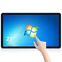 27 inch Touch Screen All-in-One PC Monitor, Intel i7, 8GB RAM, 256G SSD, 16:9 FHD 1080P, Windows 10, Smart Board for Classroom, Meeting & Game, USB, VGA & HD-MI Monitor, TWTD270WC, Black