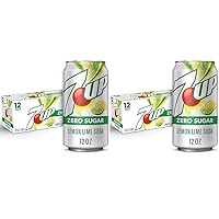 7UP Zero Sugar Lemon Lime Soda, 12 fl. oz. Cans, 12 Pack (Pack of 2)
