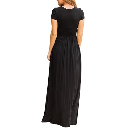 VIISHOW Women Short Sleeve Casual Maxi Dresses with Pockets
