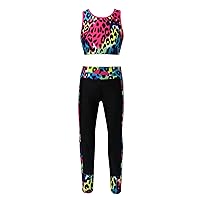 iiniim Kids Girls Athletic Tracksuits Sports Bra Crop Top With Leggings Gym Workout Outfits for Yoga Running Cycling