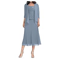 SERYO Mother of The Bride Dresses Lace Chiffon - Mother of The Groom Dresses with Jacket