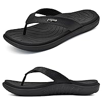 Womens Fashion Orthotic Flip Flops Ladies Slip On Lightweight Comfortable Thick Cushion Yoga Mat Thong Sandals With Plantar Fasciitis Arch Support