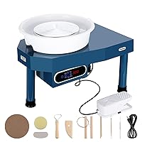 Huanyu Pottery Wheel Ceramic Machine 30CM with Foot Pedal & LCD Screen, Electric Pottery Machine with Detachable Basin for Pottery Studio/Home DIY/Pottery School Christmas Gift (110V for Adults)