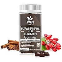 VVNATURALS Sugar-Free 2250mg Berberine HCL with Ceylon Cinnamon HCI 82.1 Concentrated 97% Highly Purified &10x Bioavailable W/Bitter Melon & More| Supports Glucose Metabolism, Immune System|60Ct